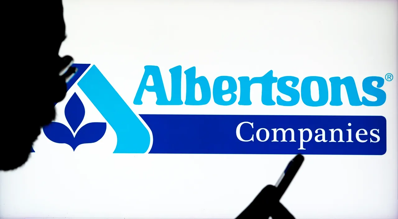 In this photo illustration, an Albertsons Companies logo seen displayed on a monitor.