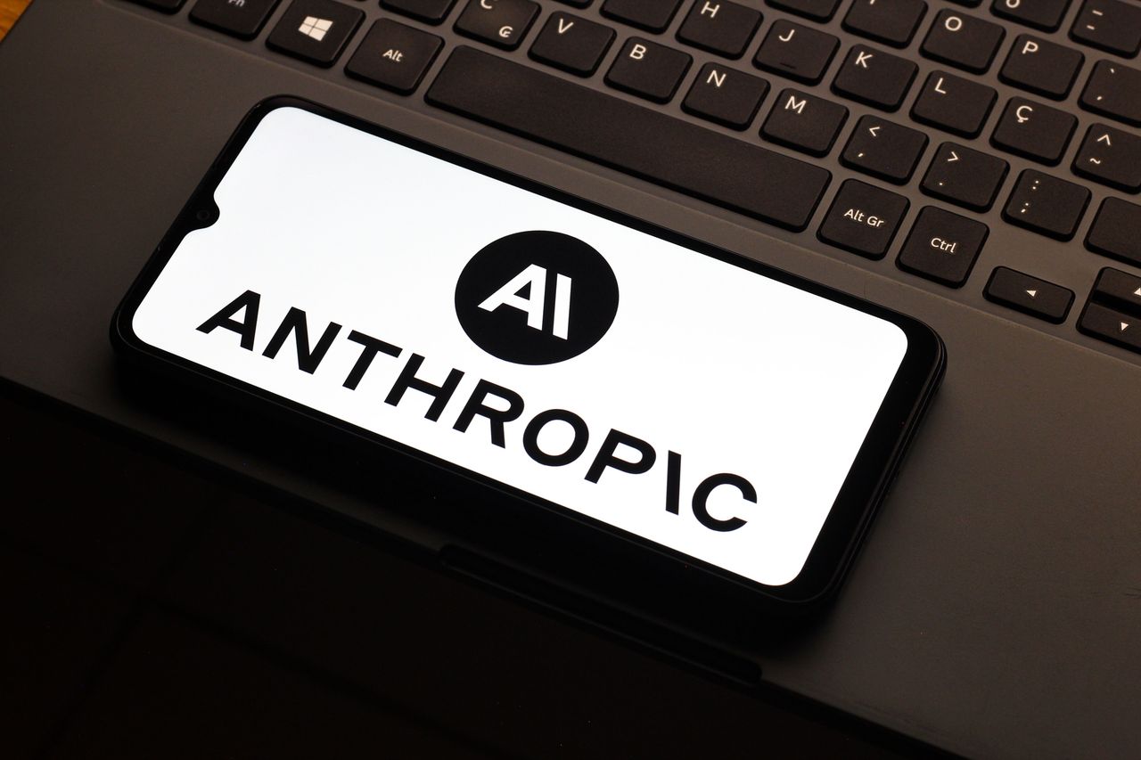 The Anthropic AI logo is seen displayed on a smartphone screen. (Photo Illustration by Thomas Fuller/SOPA Images/LightRocket via Getty Images)