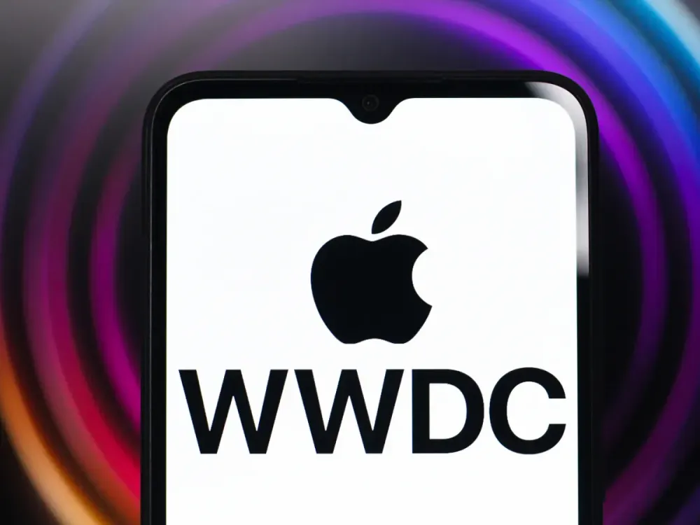 In this photo illustration, the Apple Worldwide Developers Conference (WWDC) logo is seen displayed on a smartphone screen. (Photo Illustration by Thomas Fuller/SOPA Images/LightRocket via Getty Images)