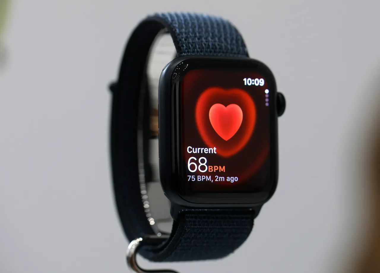 A new Apple Watch is displayed during an Apple special event at Apple headquarters on September 9, 2025 in Cupertino, California.  