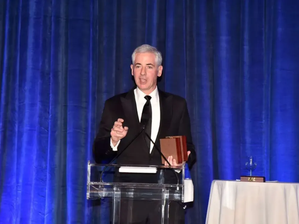 Bill Ackman attends 2023 CSHL Double Helix Medals Dinner at American Museum of Natural History on November 15, 2023 in New York. (Photo by Patrick McMullan via Getty Images)