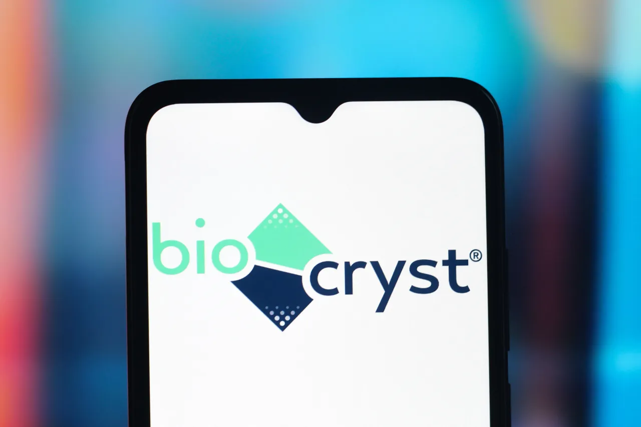 CANADA - 2025/10/14: In this photo illustration, the BioCryst Pharmaceuticals (Bio Cryst) logo is seen displayed on a smartphone screen. (Photo Illustration by Thomas Fuller/SOPA Images/LightRocket via Getty Images)