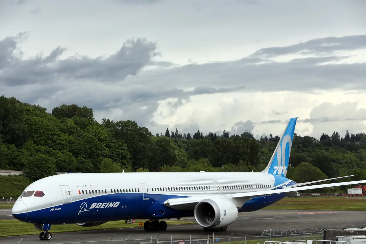 Dreamliner taxis down the runway at the Museum of Flight, Tuesday, May 16, 2017. (Genna Martin, seattlepi.com) (Photo by GENNA MARTIN/San Francisco Chronicle via Getty Images)