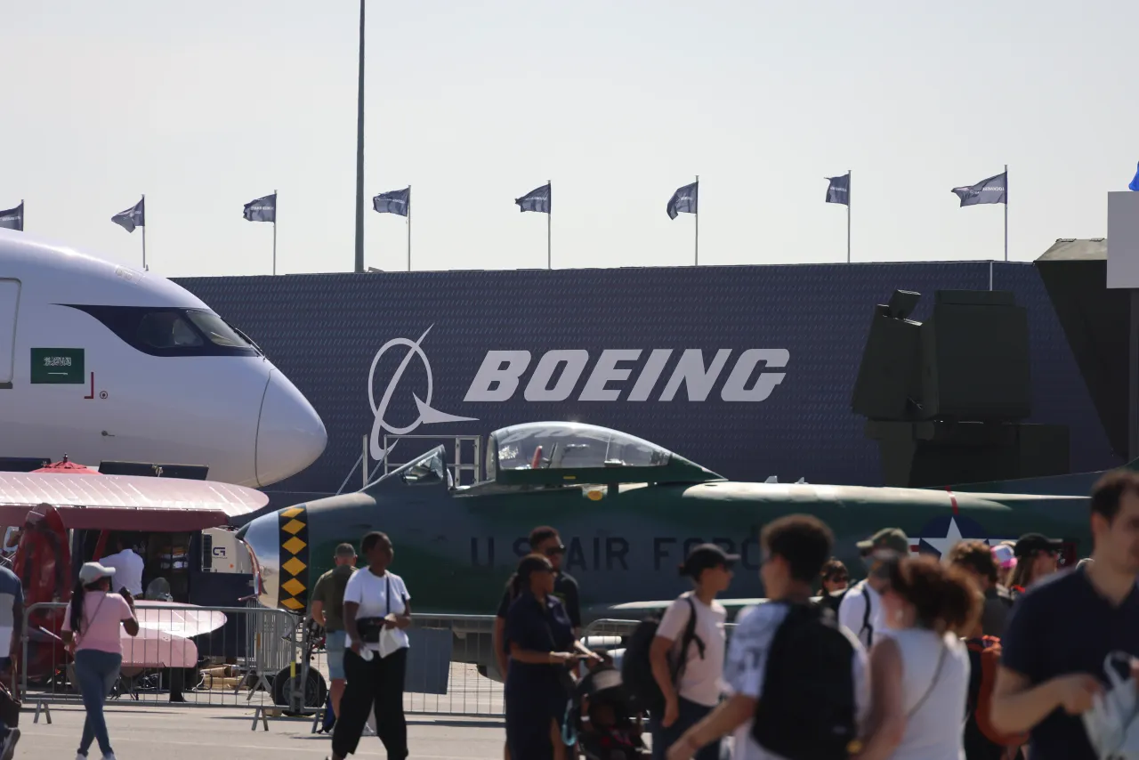 The Boeing Company at Paris Air Show 2025 in Le Bourget airport in June 2025 (Photo by Nicolas Economou/NurPhoto via Getty Images)