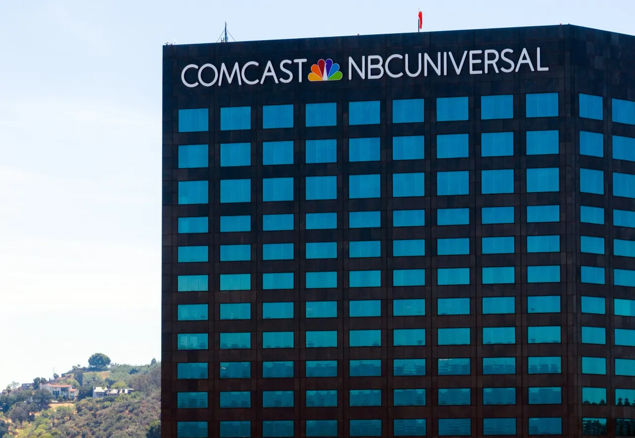 Drone file image of the Comcast NBCUniversal building in Universal City, CA on Wednesday, July 9, 2025. (Myung J. Chun / Los Angeles Times via Getty Images)