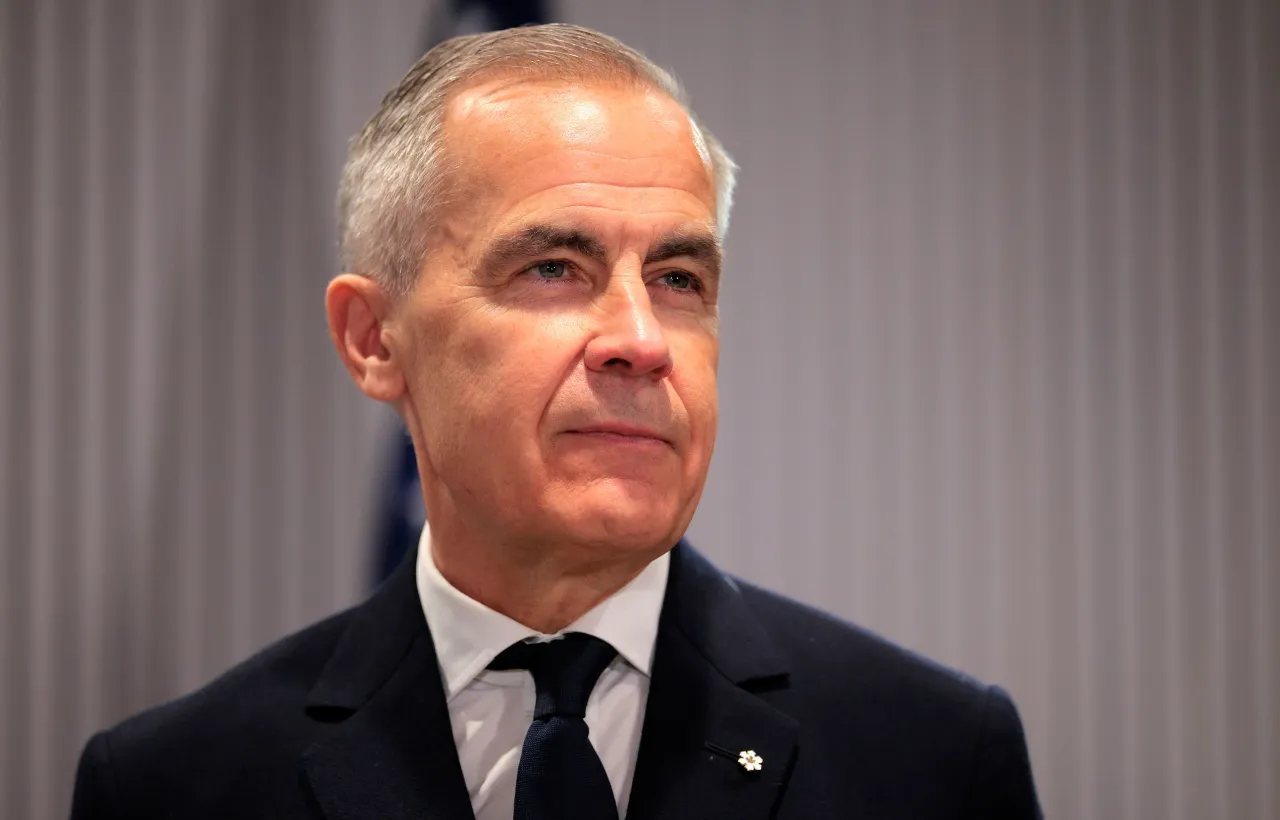  Canadian Prime Minister Mark Carney delivers remarks during a bilateral meeting with U.S. President Donald Trump on June 16, 2025.