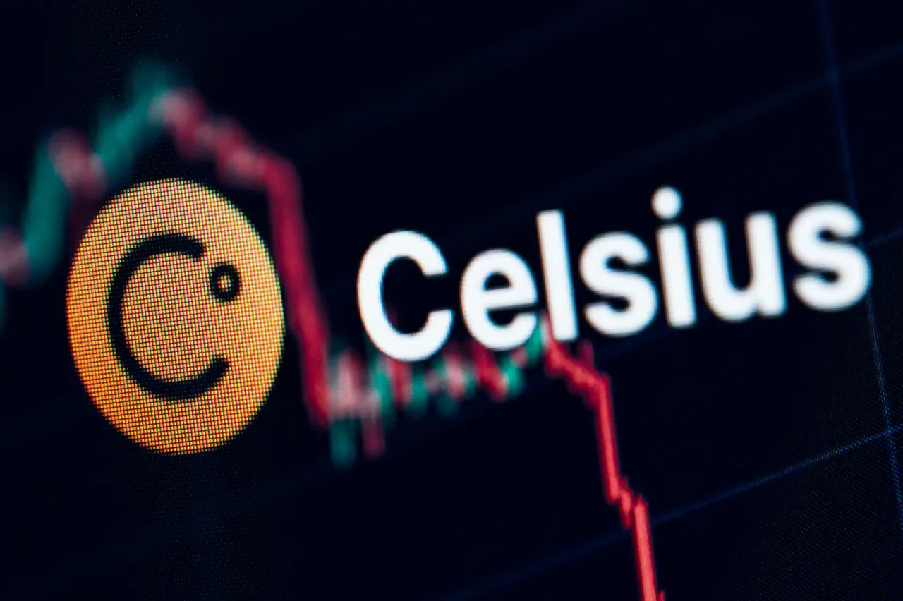 The logo of the crypto company Celsius is seen on the screen of a computer in an office. (Photo by Silas Stein/picture alliance via Getty Images)