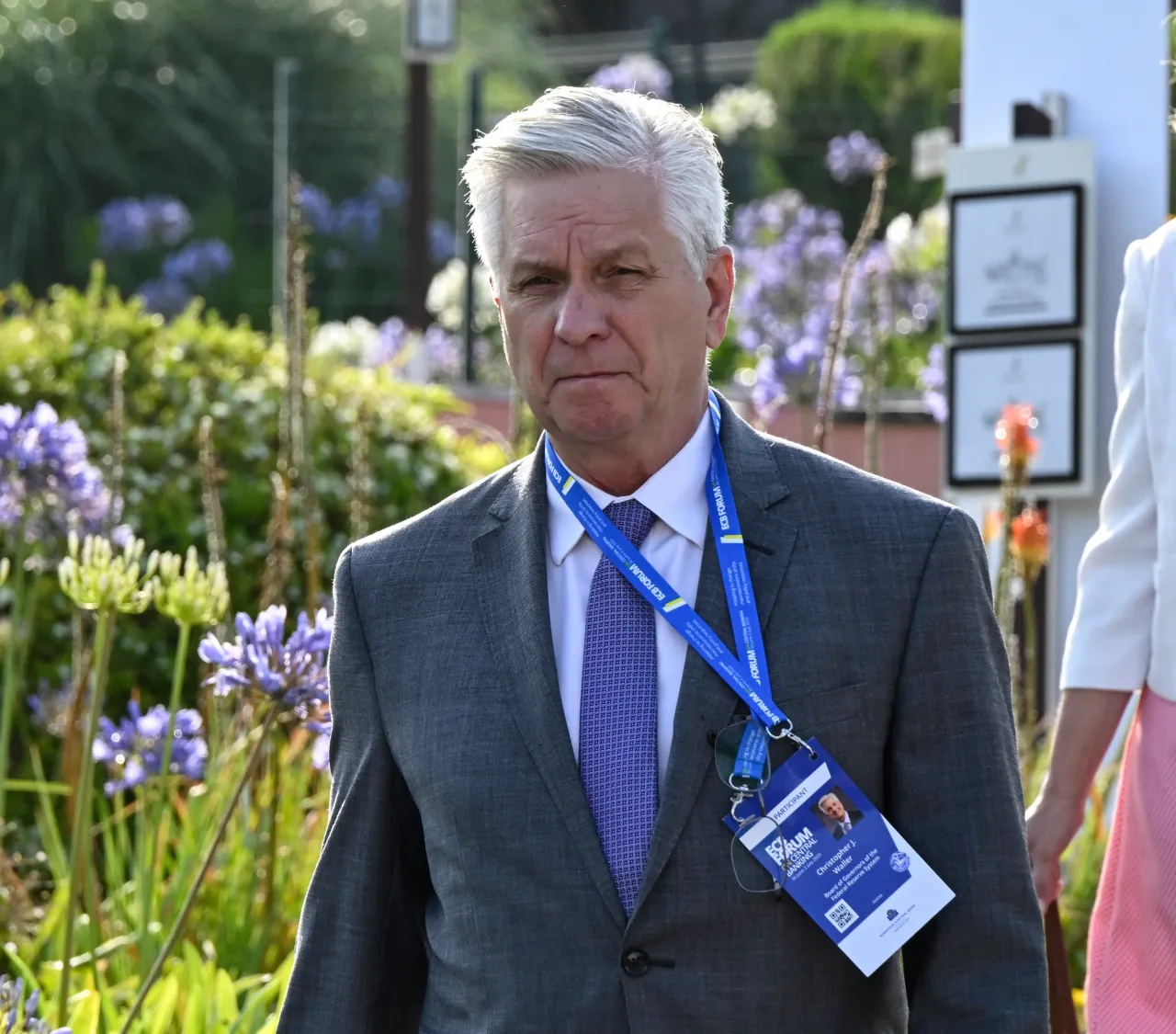 Christopher Waller, Member of the Federal Reserve Board of Governors arrives for the morning session at 2025 ECB Forum on Central Banking in Penha Longa Resort on July 01, 2025 in Sintra, Portugal. 