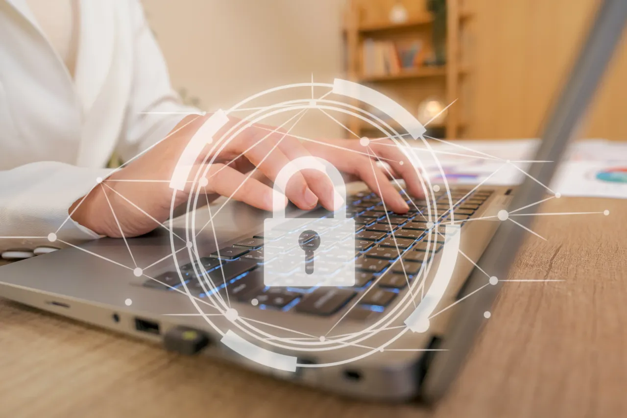  Cyber Protection Data Security Internet Privacy, Internet and technology concept on virtual screen. 
