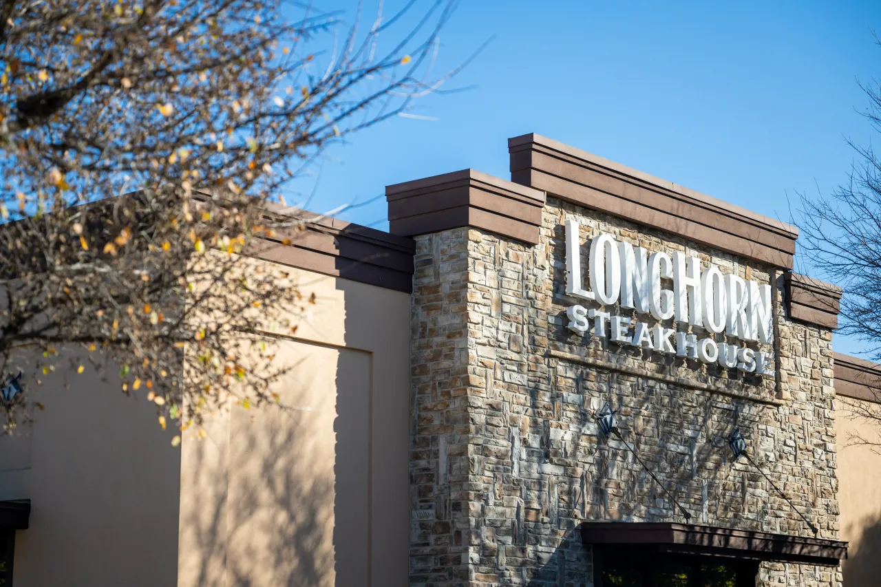 The exterior of a LongHorn Steakhouse restaurant is seen on December 19, 2024 in Austin, Texas. 