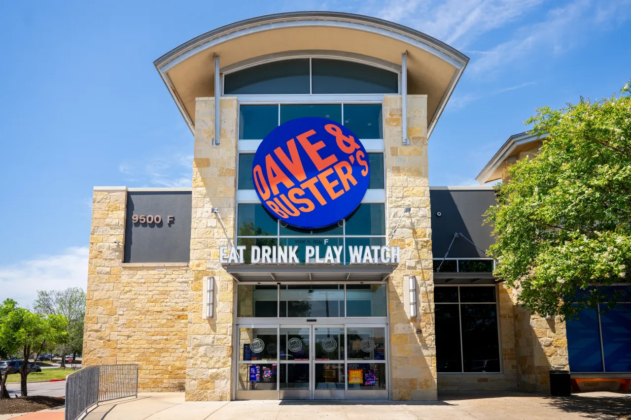 The exterior of a Dave & Buster's restaurant is seen on June 10, 2025 in Austin, Texas.