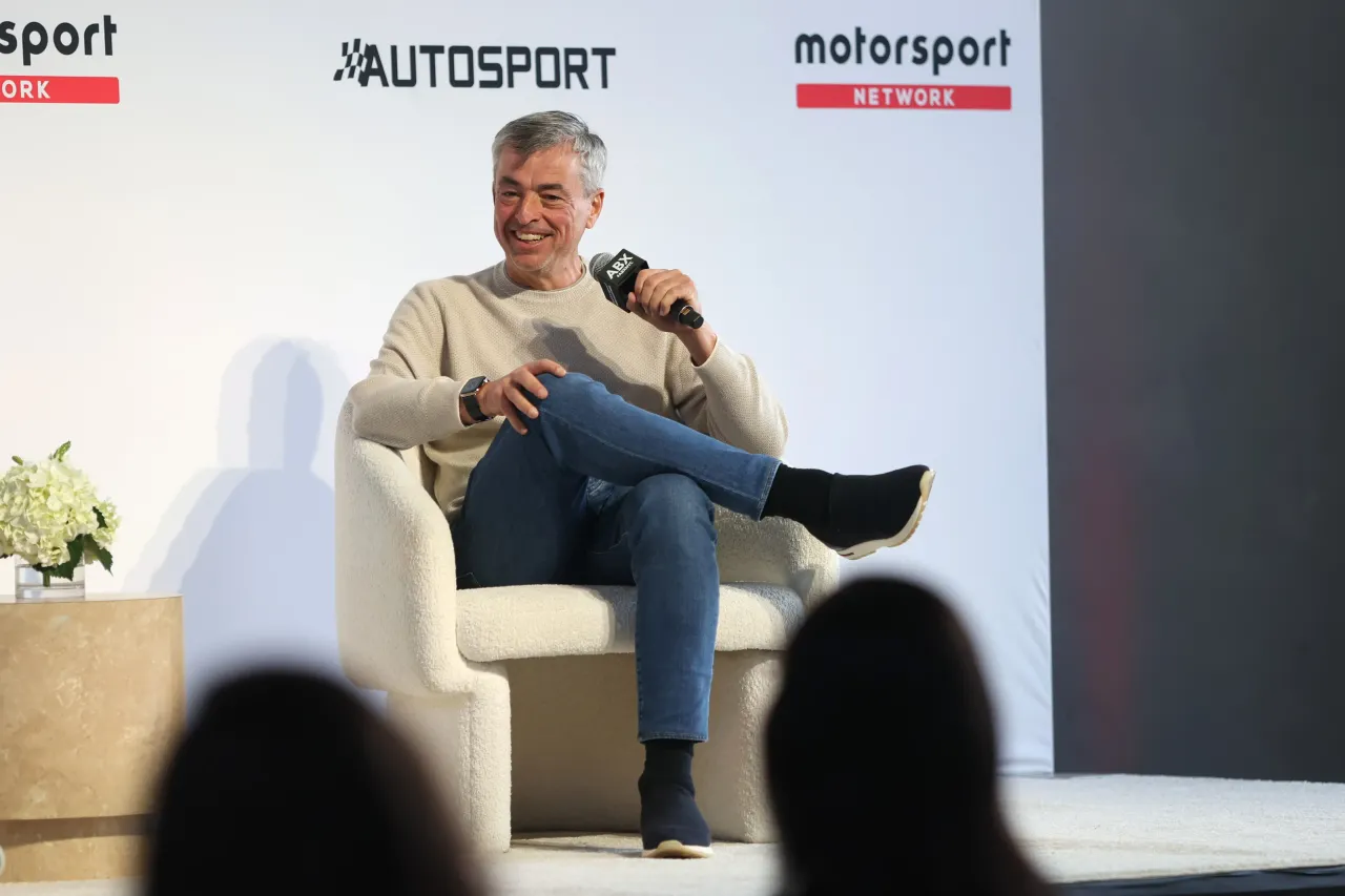 Eddy Cue speaks during Autosport Business Exchange New York, a Motorsport Network event at Classic Car Club Manhattan on October 15, 2025 in New York City.