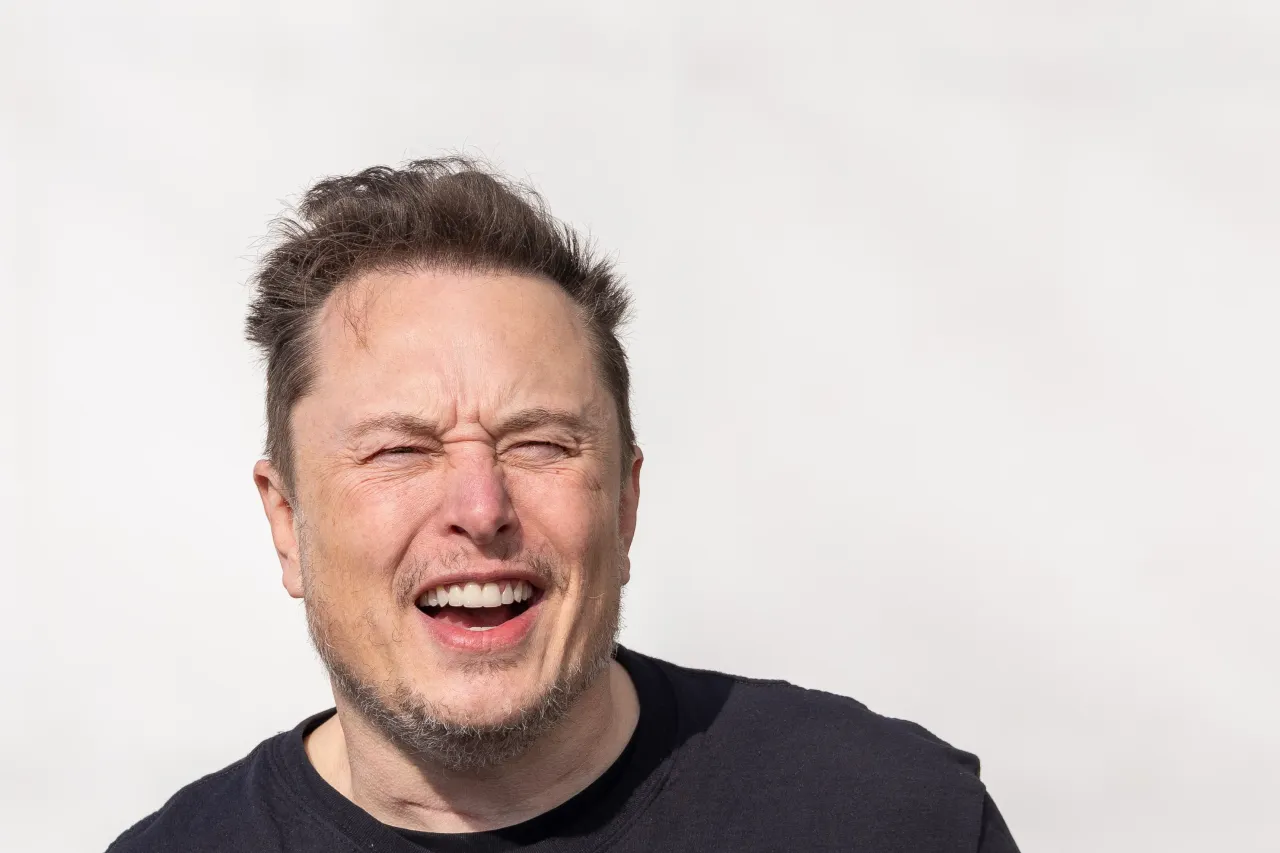 CEO of Tesla Elon Musk gets in a car as he leaves the Tesla Gigafactory on March 13, 2024 near Gruenheide, Germany.