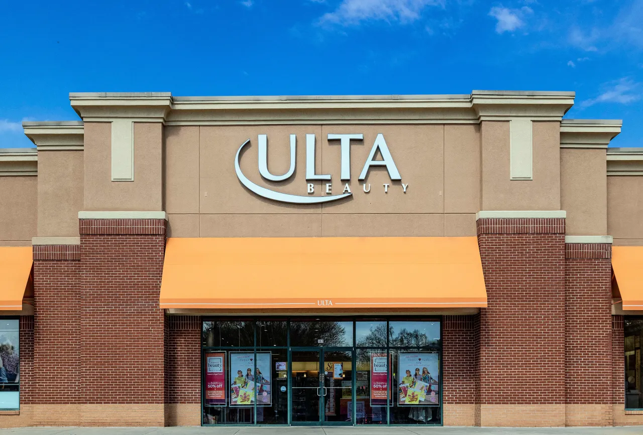 The exterior of an Ulta Beauty store in Georgia. (Photo by John Greim/LightRocket via Getty Images)