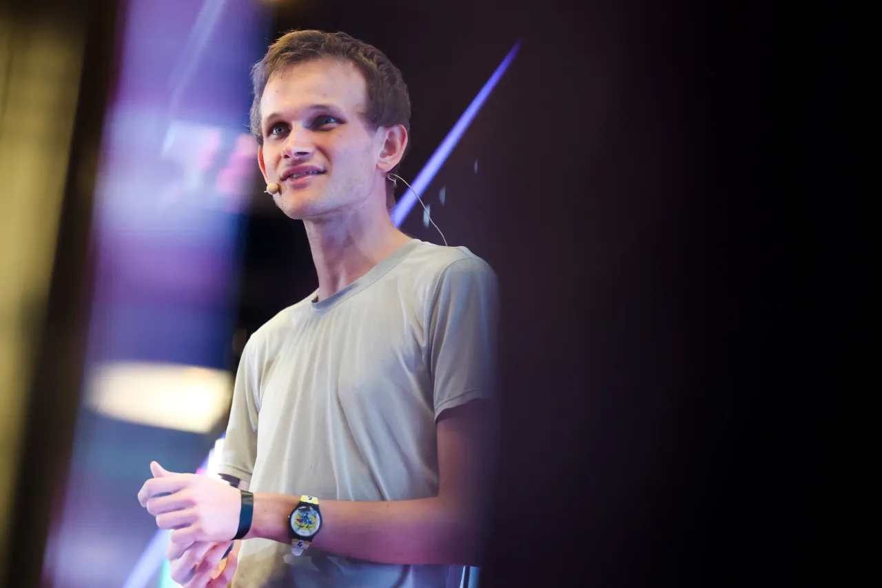 Ethereum co-founder Vitalik Buterin speaks at ETHDenver on February 18, 2022 in Denver. (Photo by Michael Ciaglo/Getty Images)