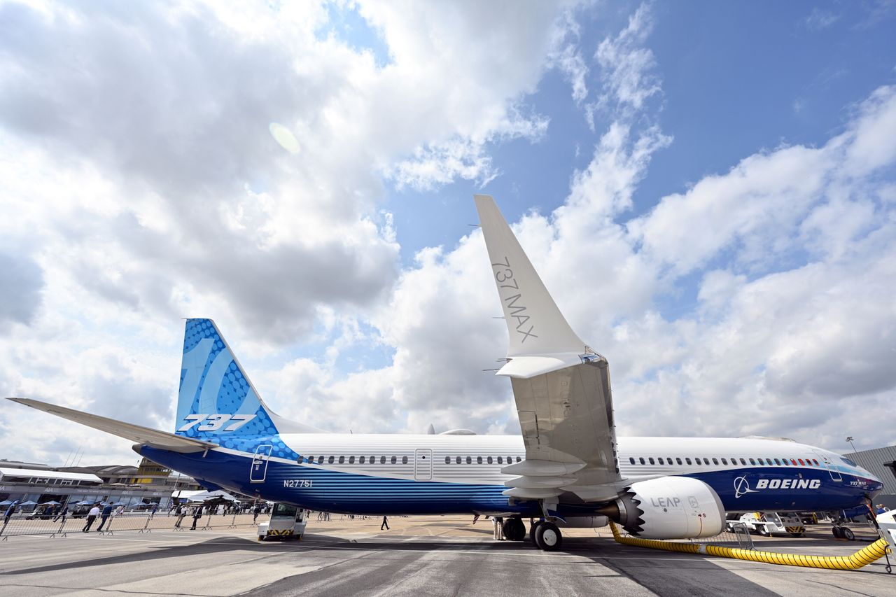 A Boeing 737-10 Max displays at the 54th International Paris Air Show at Le Bourget Airport, north of Paris, France on June 22, 2023. (Photo by Mustafa Yalcin/Anadolu Agency via Getty Images)
