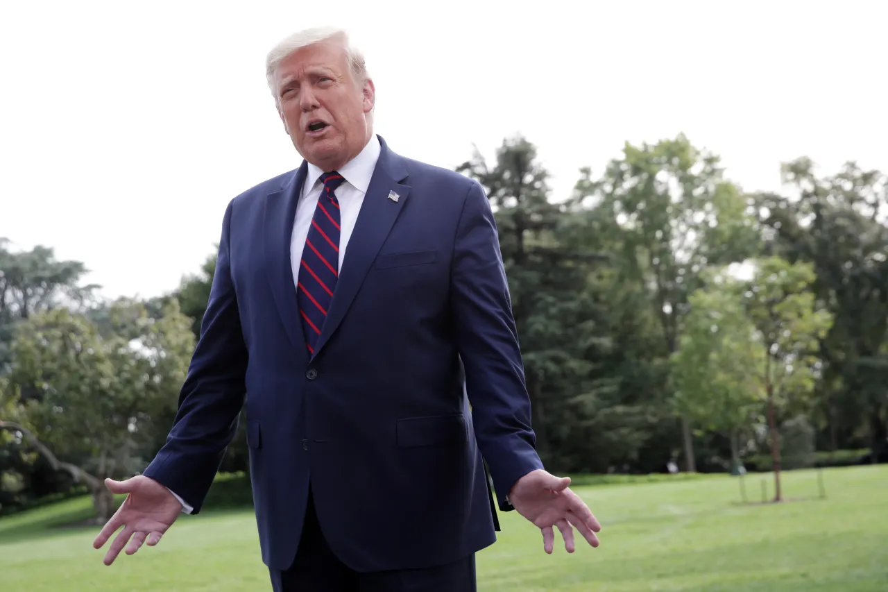 Donald Trump speaks to the press at the White House on September 15, 2020. (Photo by Alex Wong/Getty Images)