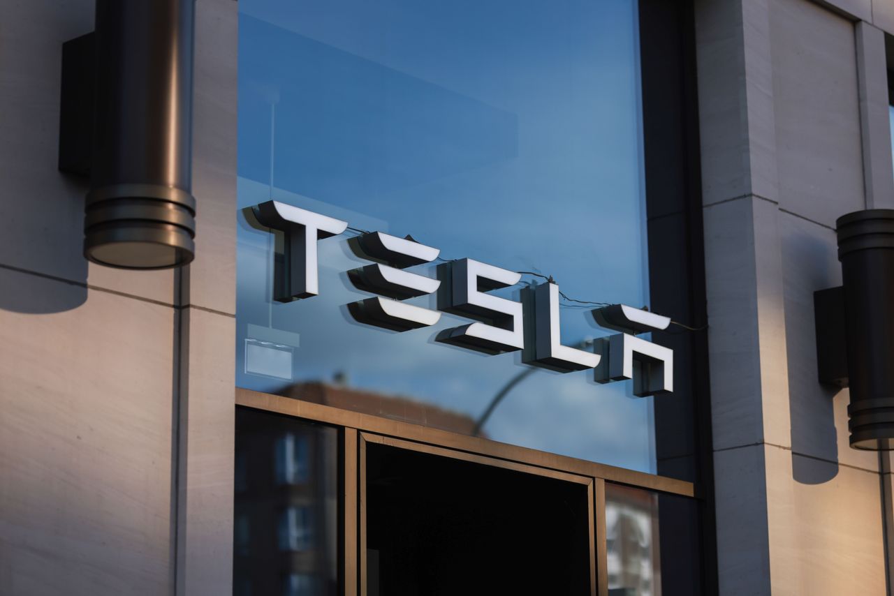 The exterior of a Tesla store photographed on June 14, 2022 in Berlin, Germany. (Photo by Jeremy Moeller/Getty Images)