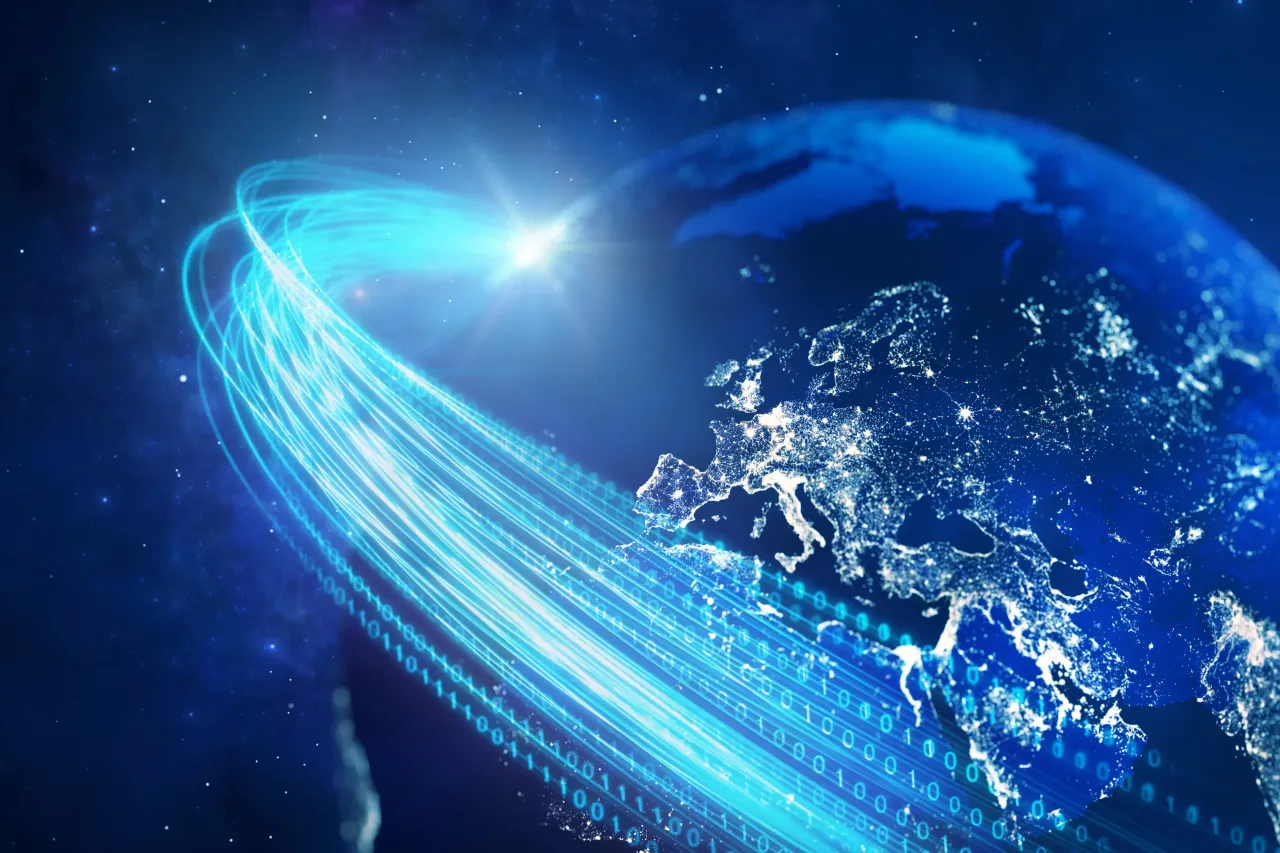 Planet Earth and high speed binary data network. (Photo: NASA/Getty Images)