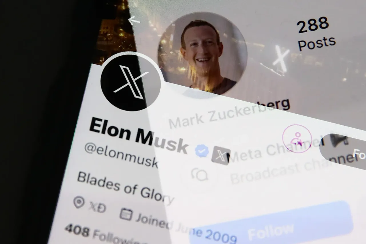Elon Musk account on X displayed on a phone screen and Mark Zuckerberg account on Instagram displayed on a phone screen. (Photo by Jakub Porzycki/NurPhoto via Getty Images)