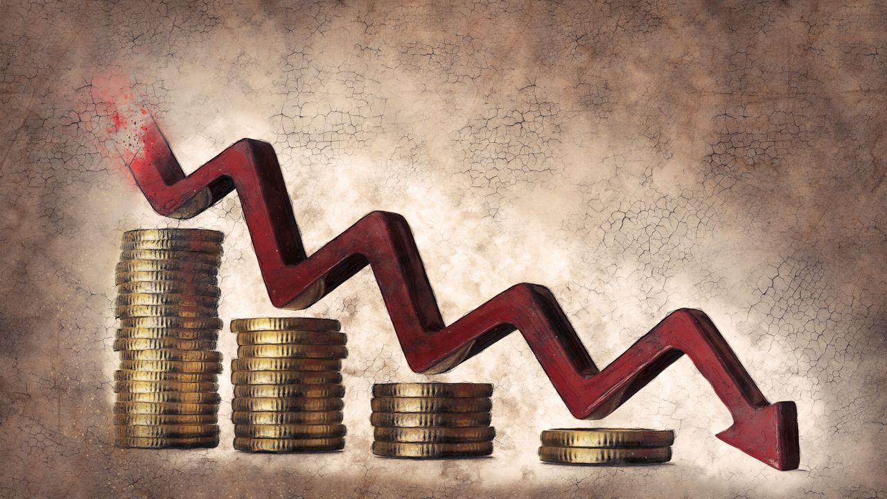  Economic downturn, conceptual illustration - stock illustration