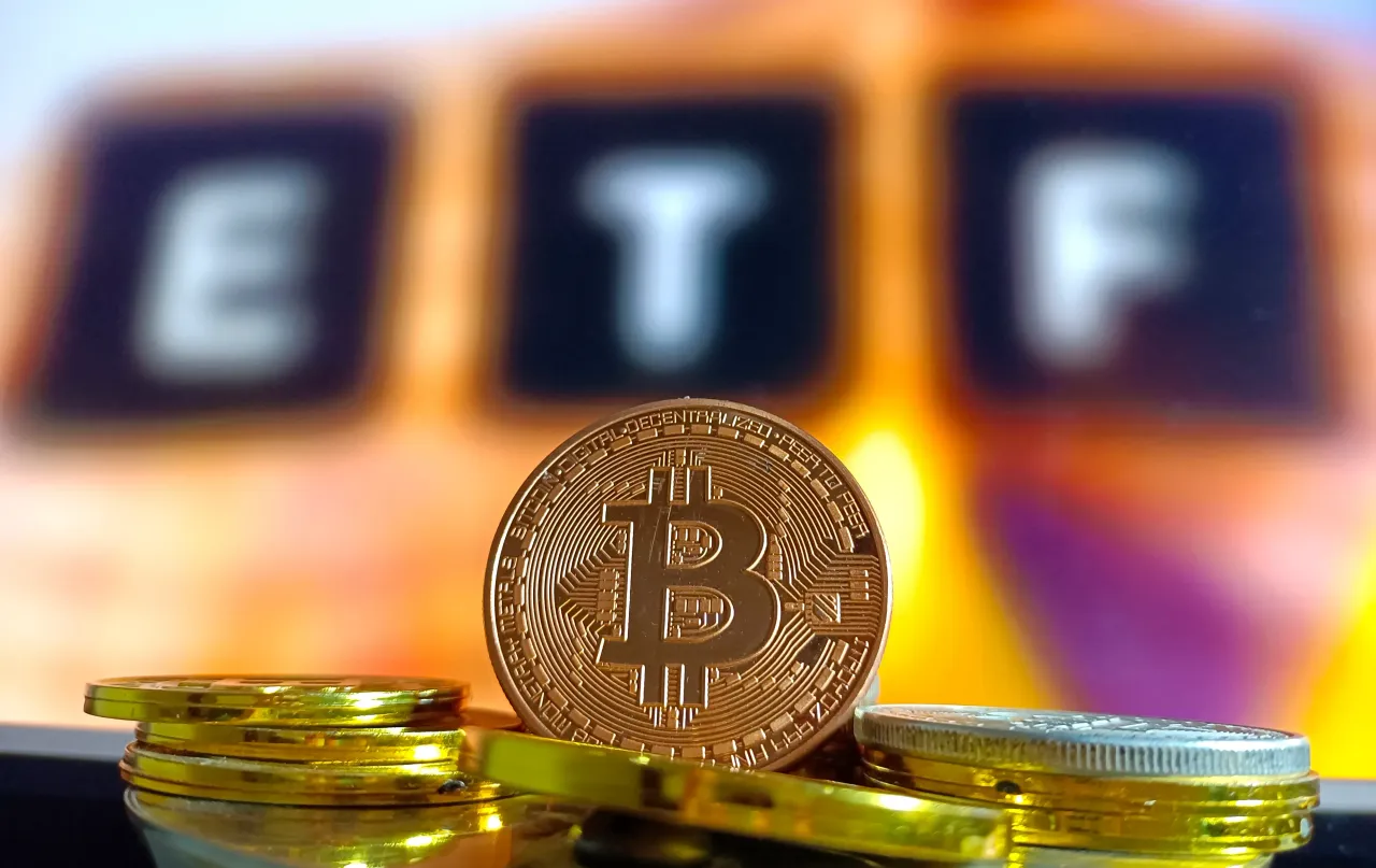 An illustration of the Bitcoin spot ETF is launching in Suqian, Jiangsu Province, China, on January 11, 2024. (Photo by Costfoto/NurPhoto via Getty Images)
