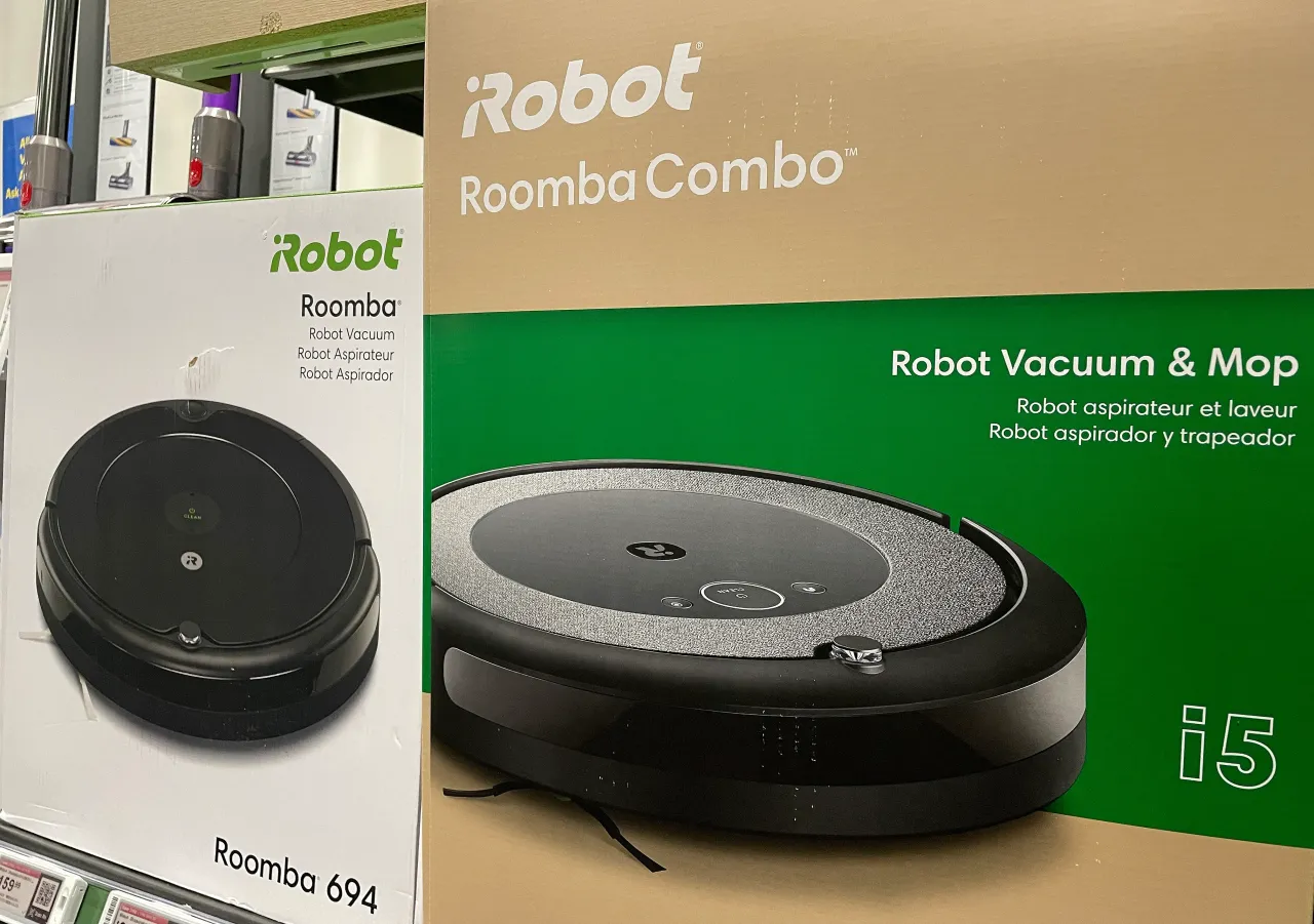 Roomba vacuums by iRobot are displayed at Best Buy store on January 19, 2024 in California. (Photo by Justin Sullivan/Getty Images)