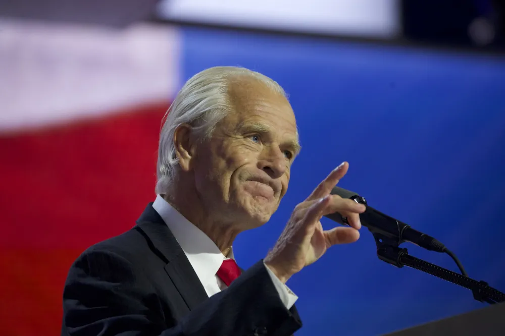 Peter Navarro, former White House trade adviser, speaks during the third day of Republican National Convention at the Fiserv Forum in Milwaukee, Wisconsin, United States, on July 17, 2024. (Photo by Jacek Boczarski/Anadolu via Getty Images)