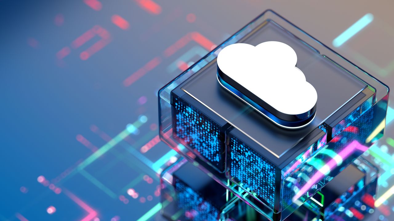 An illustration showing a tech equipment with a 'cloud' sign on top. (Source: Getty Images)