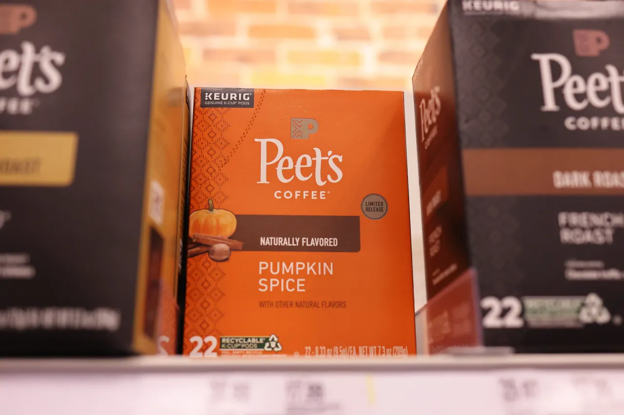 Boxes of Peet's Coffee Keurig coffee K-Cup pods are seen on display at a Target store in New York City. (Photo by Michael M. Santiago/Getty Images)