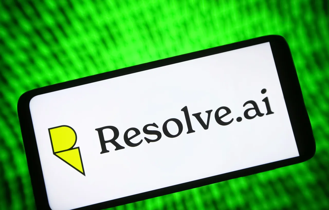 The Resolve AI logo is seen on a smartphone screen. (Photo Illustration by Pavlo Gonchar/SOPA Images/LightRocket via Getty Images)