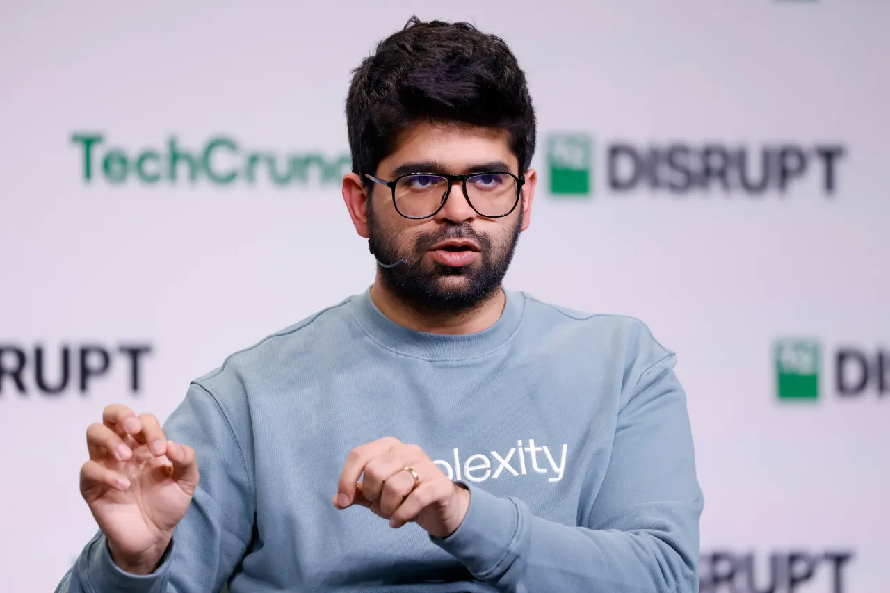 Perplexity co-founder and CEO Aravind Srinivas speaks onstage at TechCrunch Disrupt 2024 on October 30, 2024 in San Francisco, California. (Photo by Kimberly White/Getty Images for TechCrunch)