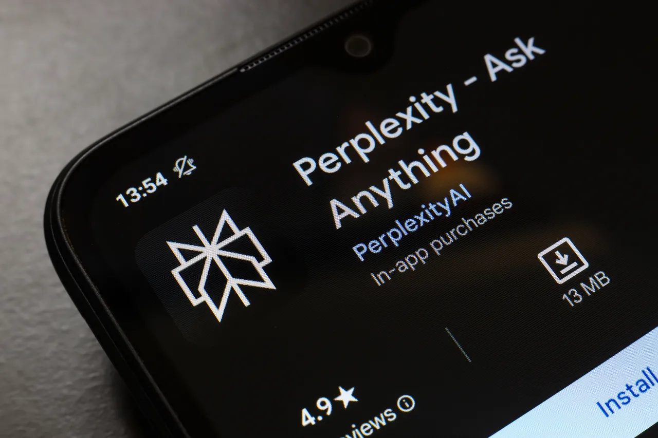 The Perplexity AI app logo on a smartphone screen. (Photo by Jaque Silva/NurPhoto via Getty Images)