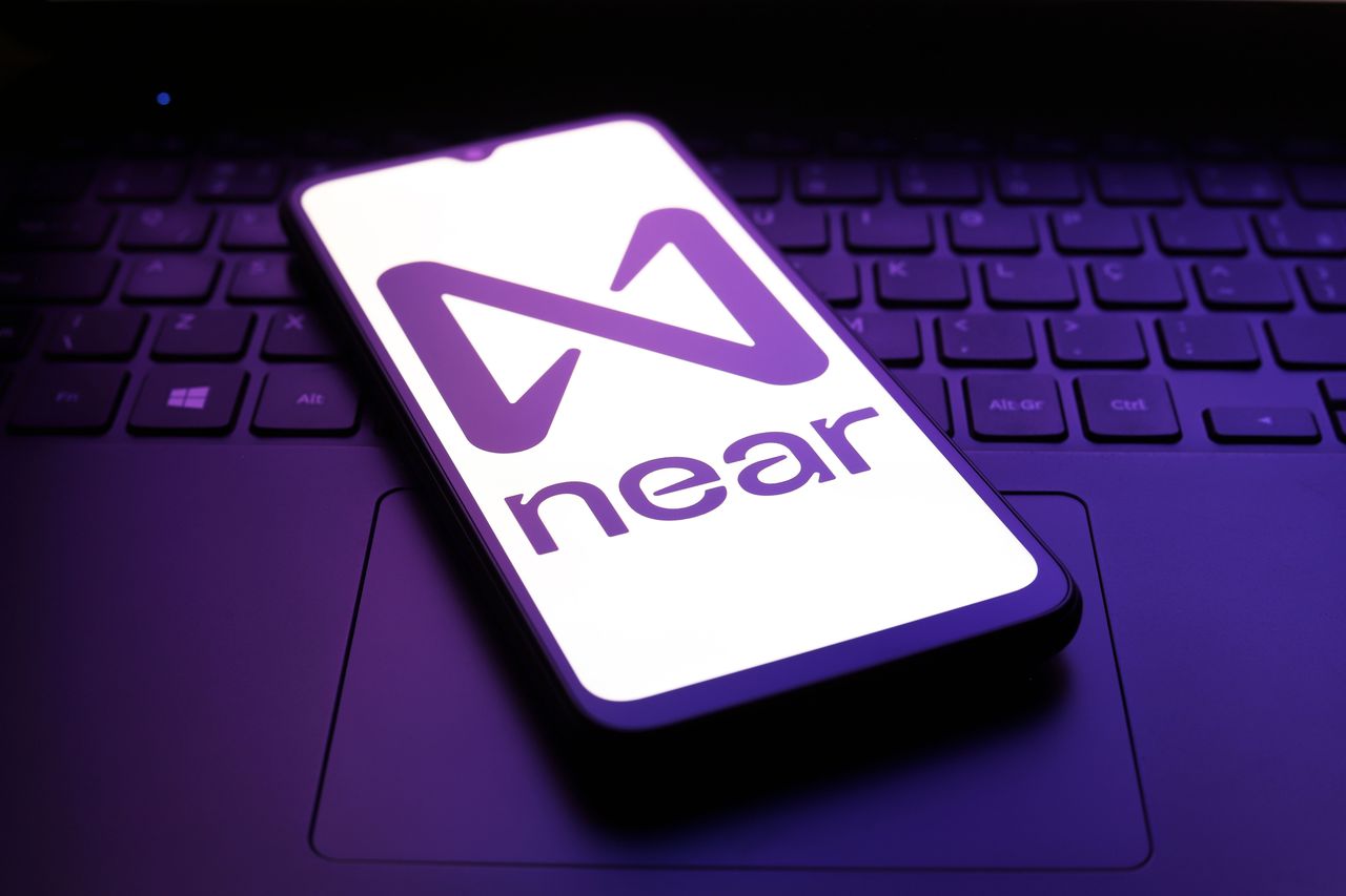 Digital Currencies Logos The NEAR Protocol logo appears on the screen of a smartphone in Reno, United States, on December 5, 2024. (Photo by Jaque Silva/NurPhoto via Getty Images)