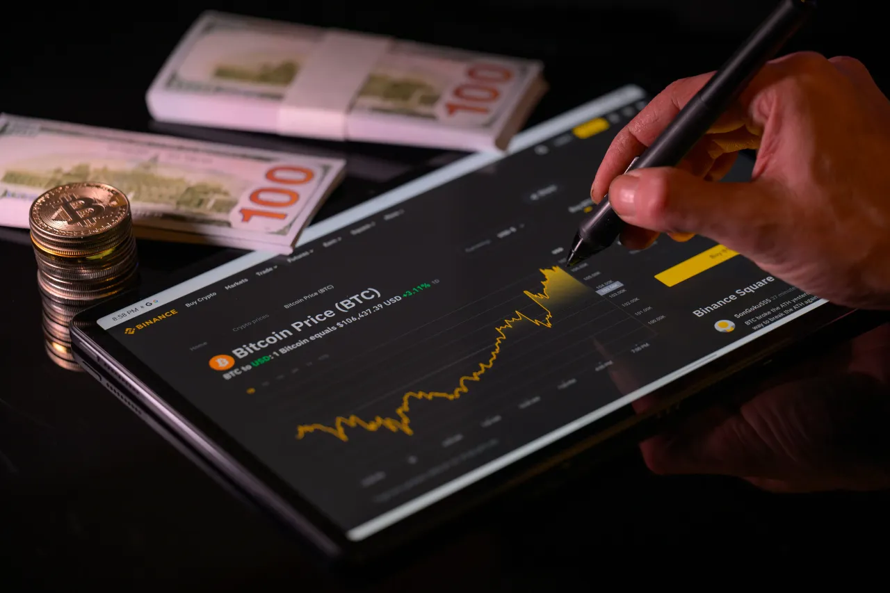 The Bitcoin BTC stock graph is displayed on a mobile phone as Bitcoin reaches an all-time high value in this photo illustration in Brussels, Belgium, on January 21, 2025. (Photo by Jonathan Raa/NurPhoto via Getty Images)