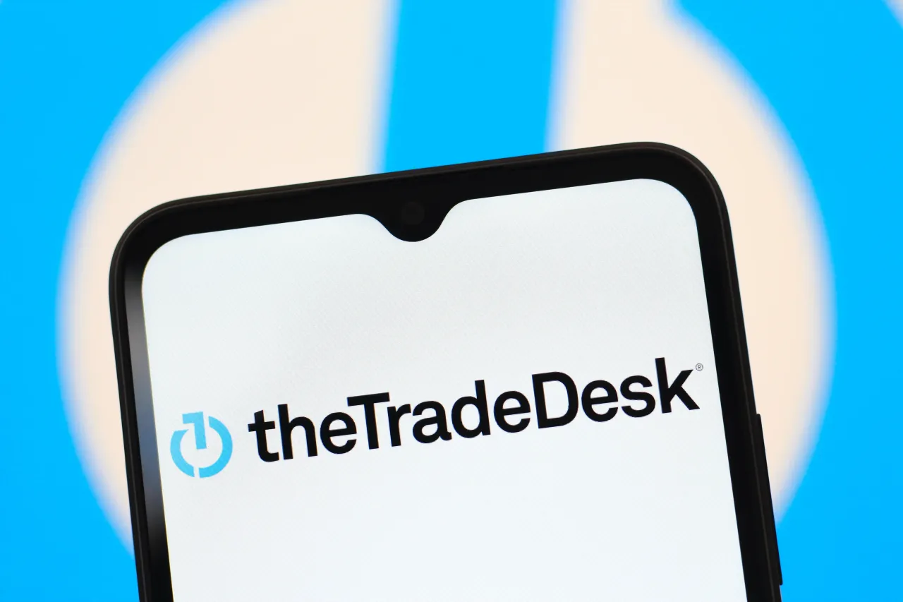 The Trade Desk logo is seen displayed on a smartphone screen. (Photo Illustration by Thomas Fuller/SOPA Images/LightRocket via Getty Images)