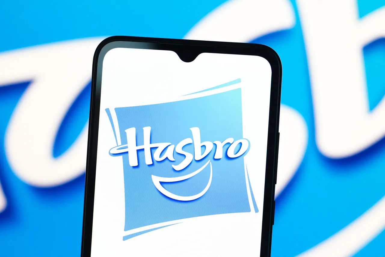 The Hasbro logo is seen displayed on a smartphone screen. (Photo Illustration by Thomas Fuller/SOPA Images/LightRocket via Getty Images)