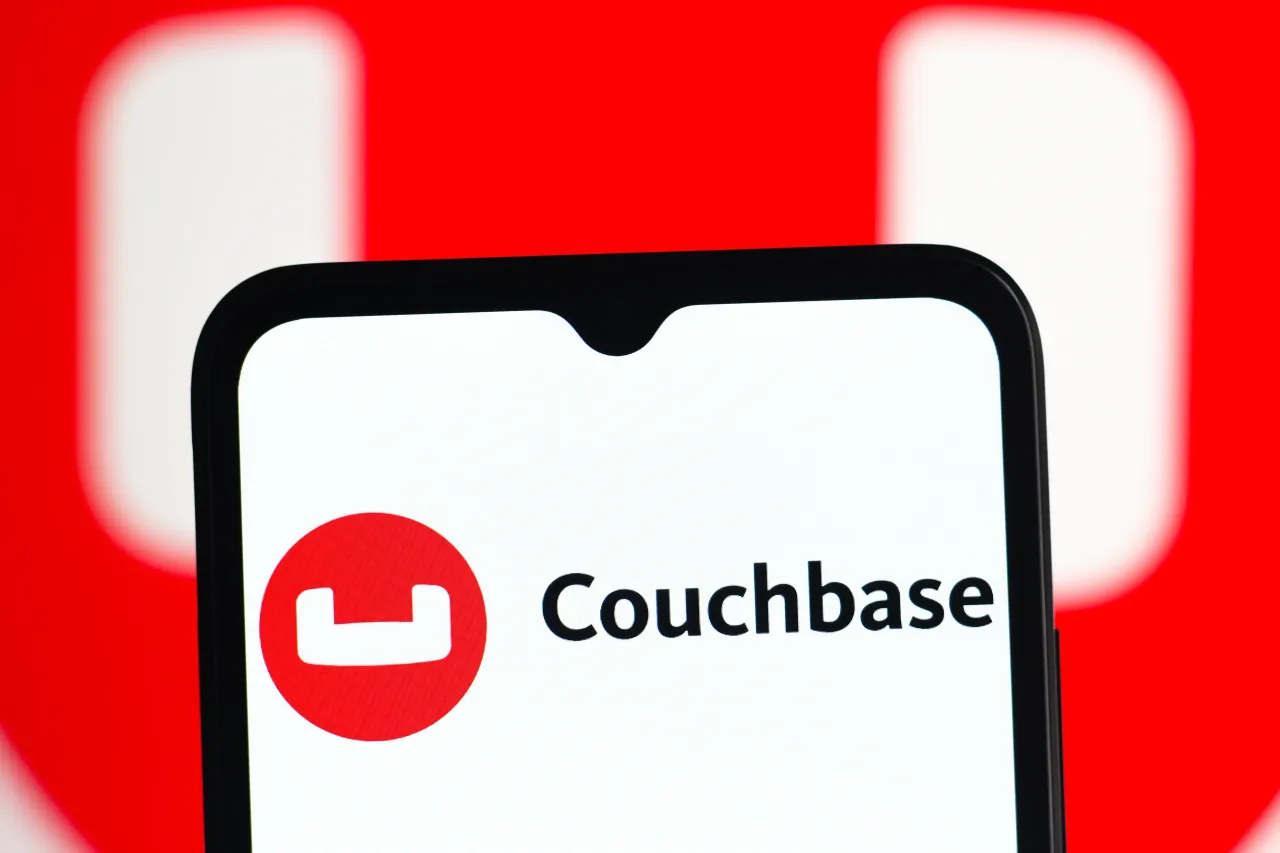  In this photo illustration, the Couchbase logo is seen displayed on a smartphone screen. 