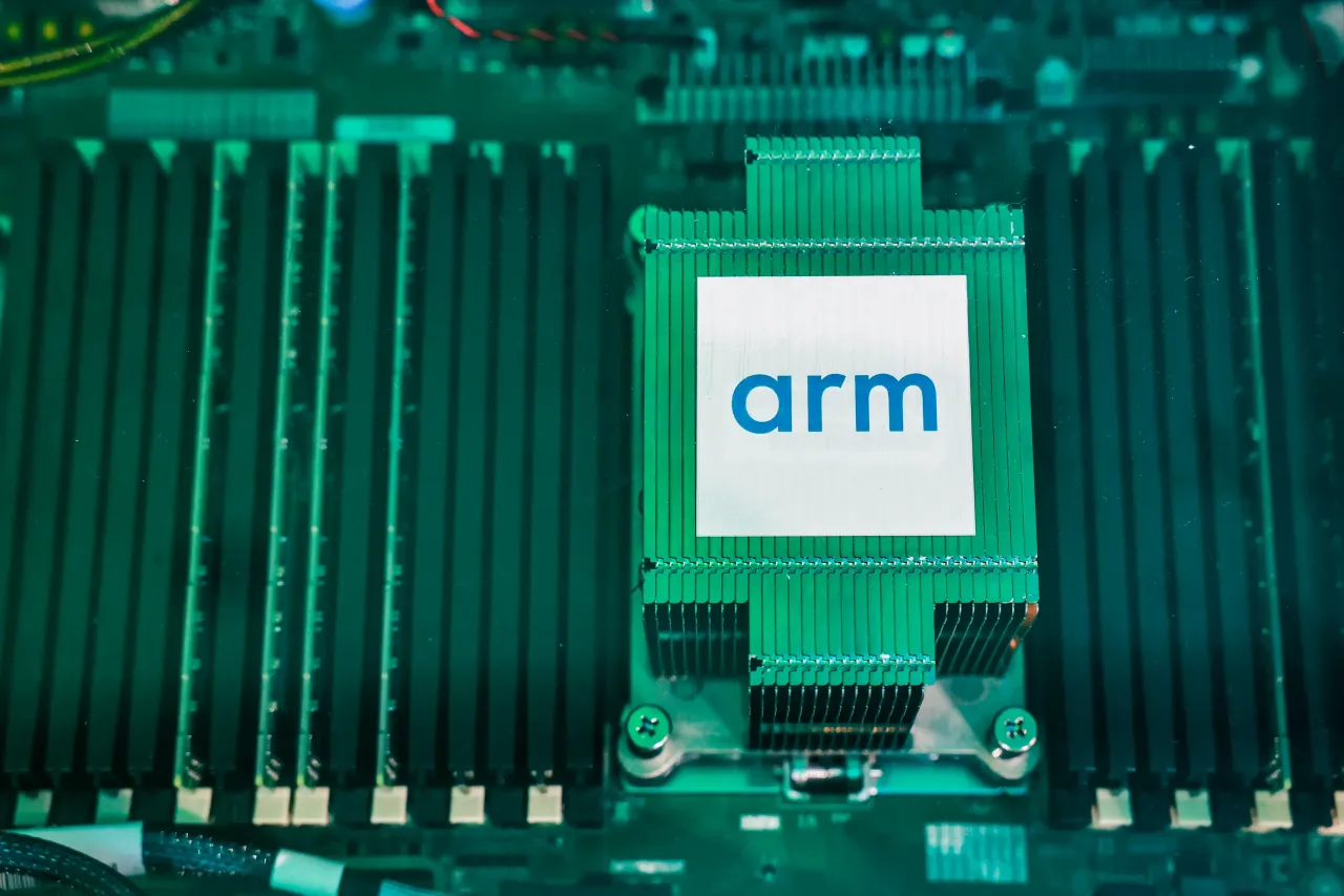 The replica of the ARM is an electronic chip board during a collaborative ceremony launching a partnership between Malaysia and ARM Holdings in Kuala Lumpur, Malaysia, on March 5, 2025. 