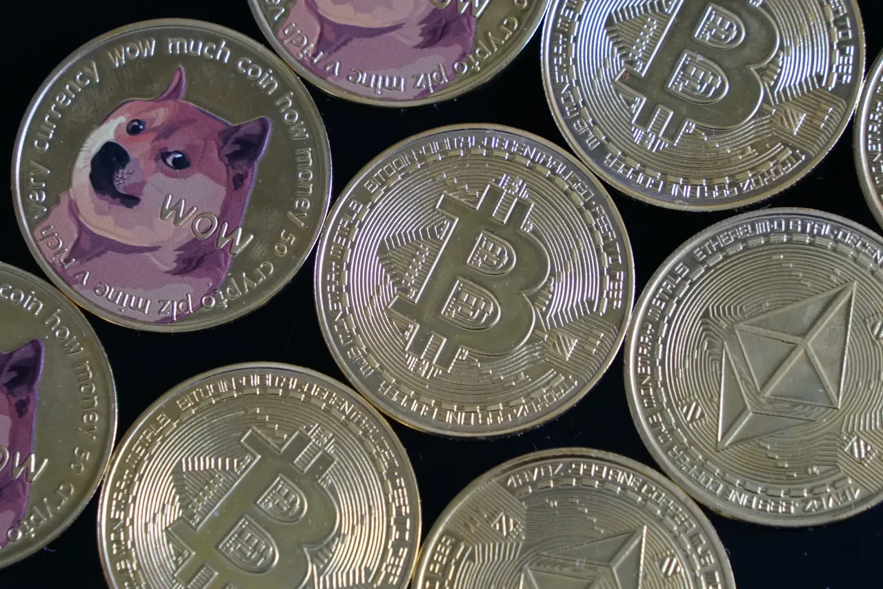 Blockchain digital cryptocurrency, Bitcoin, Ethereum, Dogecoin, March 8, 2025, Shanghai, China. (Photo credit should read CFOTO/Future Publishing via Getty Images)