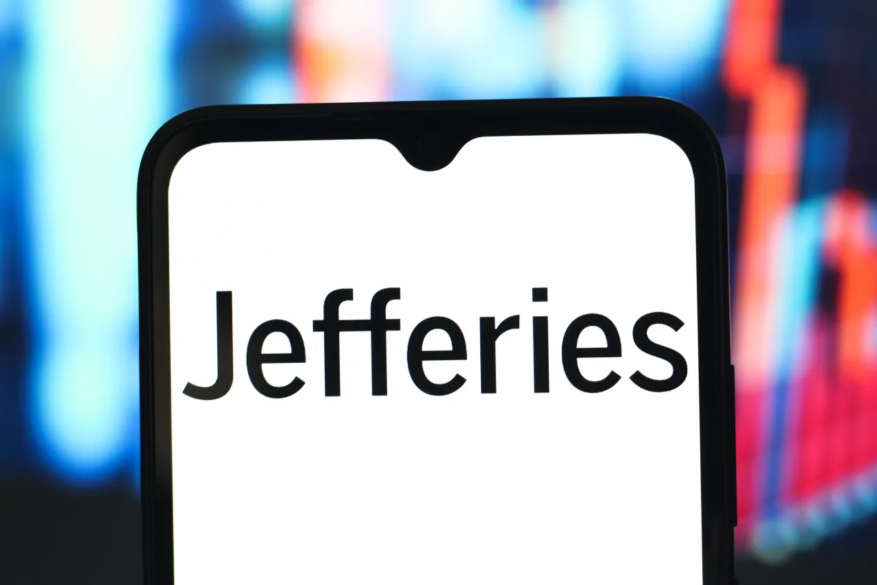  In this photo illustration, the Jefferies Group logo is seen displayed on a smartphone screen. (Photo Illustration by Thomas Fuller/SOPA Images/LightRocket via Getty Images)