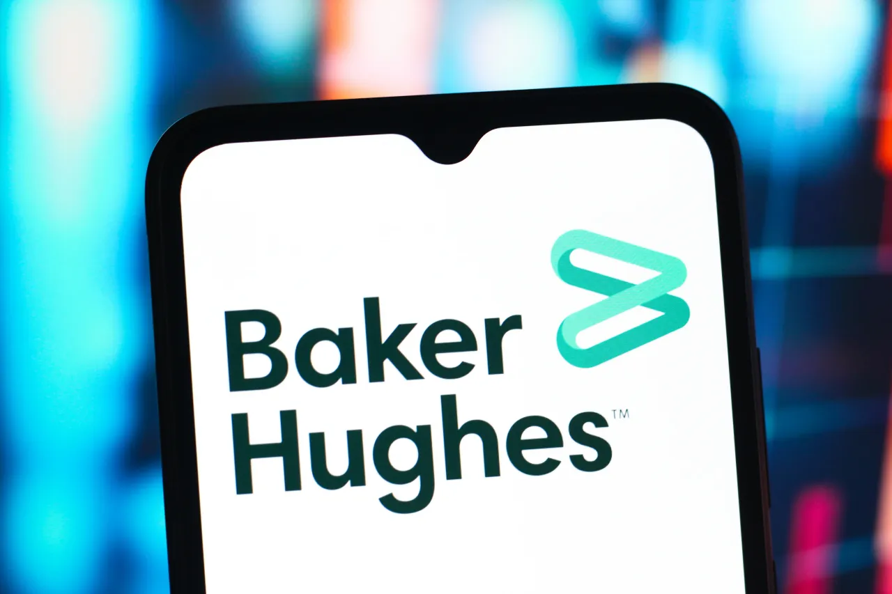  In this photo illustration, the Baker Hughes Company logo is seen displayed on a smartphone screen. (Photo Illustration by Thomas Fuller/SOPA Images/LightRocket via Getty Images)