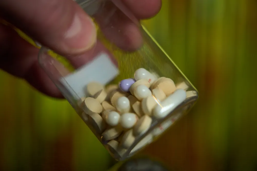 Packaging and pills of different types of psychotropic medications are seen in this illustration photo taken in Warsaw, Poland on 22 April, 2025. (Photo by Jaap Arriens/NurPhoto via Getty Images)
