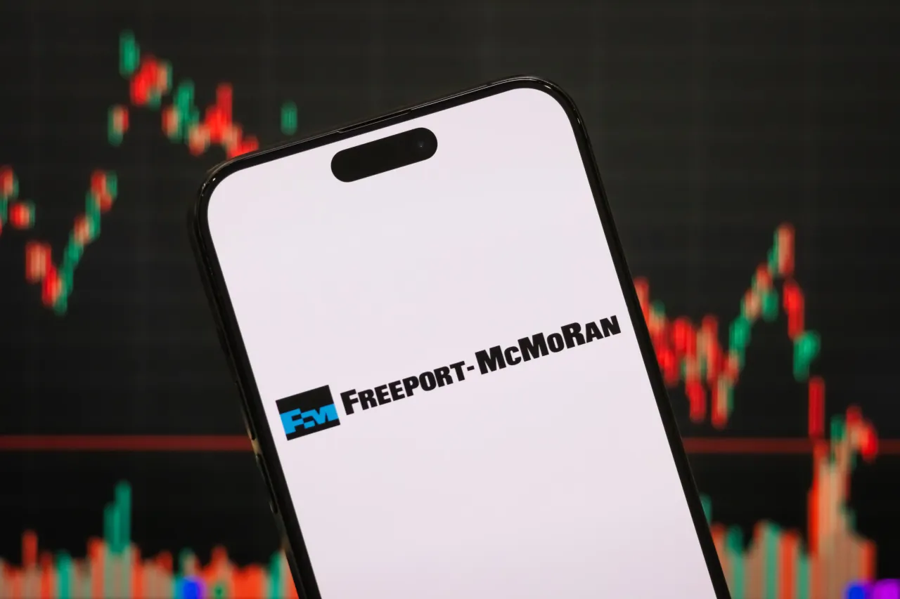  In this photo illustration, the logo of Freeport-McMoRan Inc. is displayed on a smartphone screen.