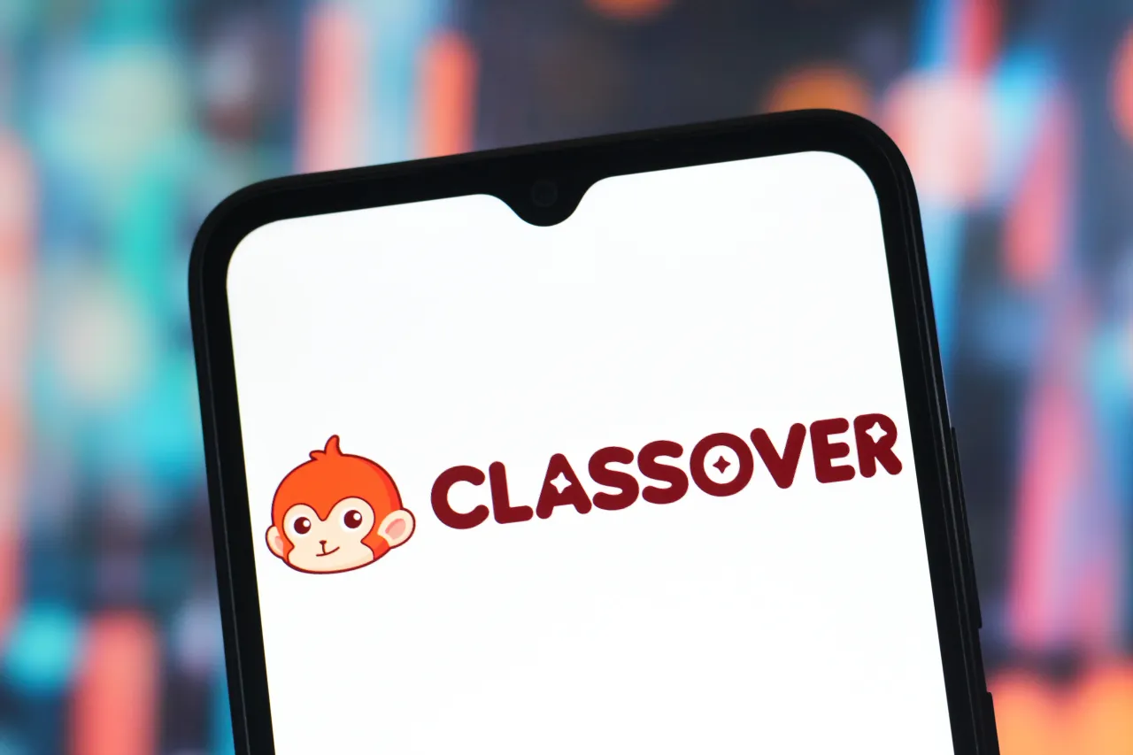 In this photo illustration, the Classover Holdings logo is seen displayed on a smartphone screen. (Photo Illustration by Thomas Fuller/SOPA Images/LightRocket via Getty Images)