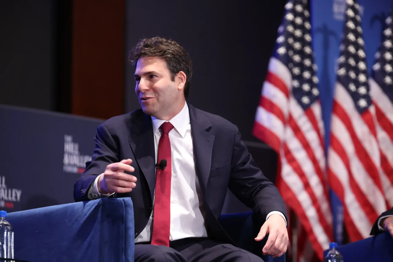 James Litinsky, Chairman and CEO, MP Materials speaks on stage during The Hill & Valley Forum 2025. (Photo by Tasos Katopodis/Getty Images for 137 Ventures/Founders Fund/Jacob Helberg )