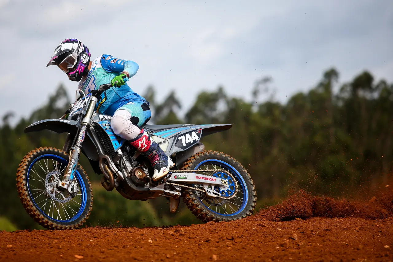 A participant riding his bike at MX GP FIM Motocross World Championship of Portugal on May 03, 2025. (Photo by Diogo Cardoso/Getty Images)