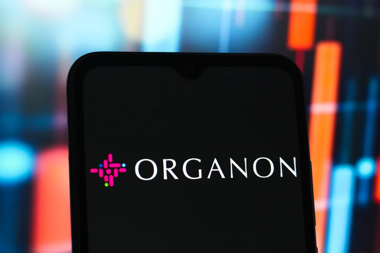 In this photo illustration, the Organon logo is seen displayed on a smartphone screen. (Photo Illustration by Thomas Fuller/SOPA Images/LightRocket via Getty Images)