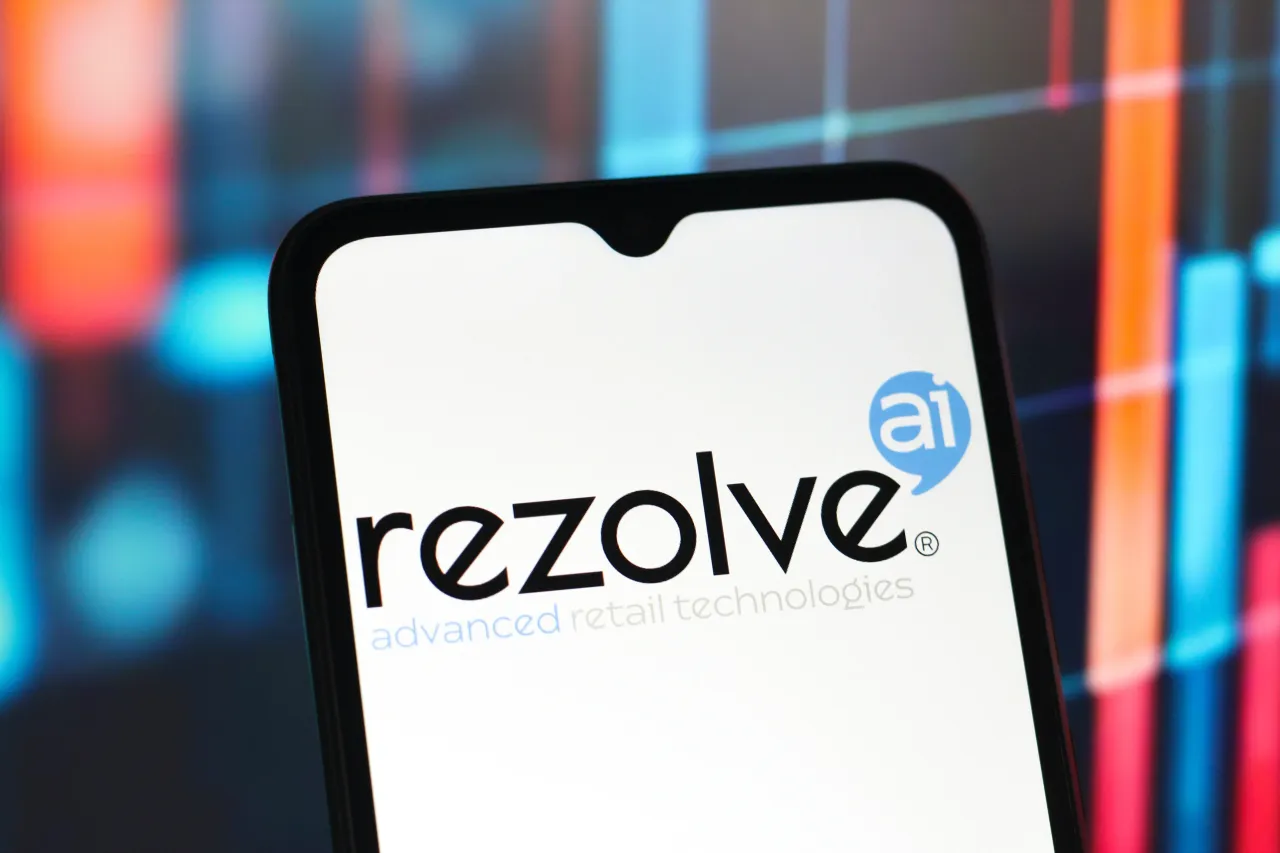 In this photo illustration, the Rezolve AI logo is seen displayed on a smartphone screen.