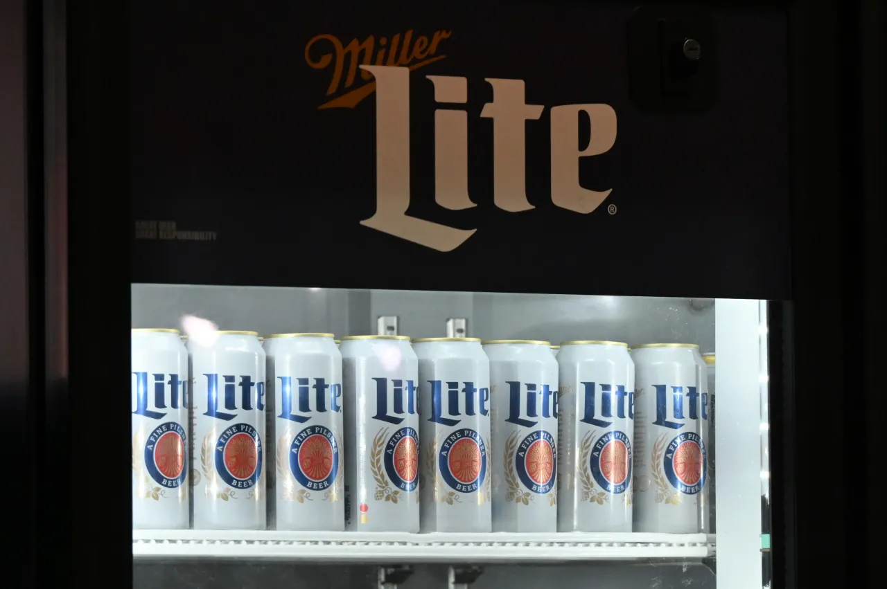 Miller Lite beer signage is seen prior to a baseball game on June 4, 2025, at Rate Field in Chicago, IL. (Photo by Patrick Gorski/Icon Sportswire via Getty Images)